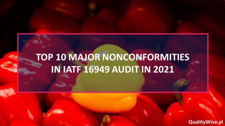 Top 10 krytycznych niezgodności na audycie IATF 16949 w 2021 roku