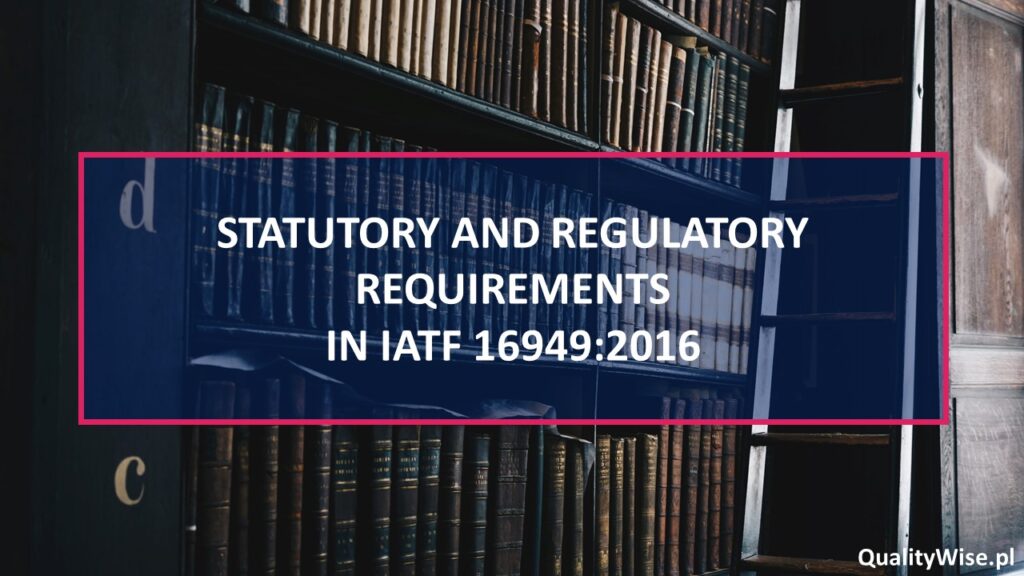 Agata Lewkowska, Qualitywise.pl, Statutory and regulatory requirements