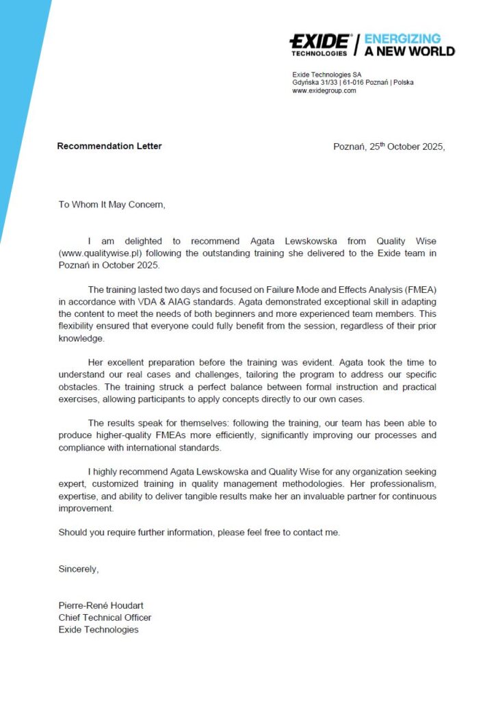 Exide, References, Qualitywise