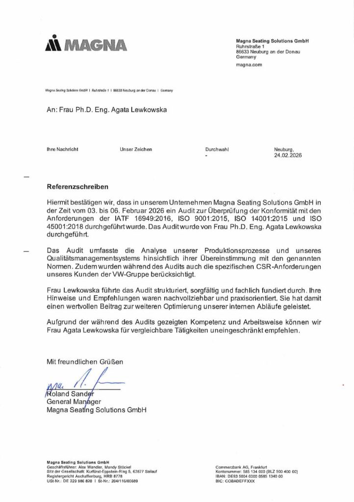 Magna Niemcy, referencje dla Qualitywise.pl